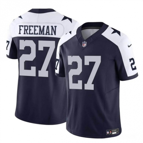 Youth Dallas Cowboys #27 Royce Freeman Navy White 2024 F.U.S.E. Thanksgiving Vapor Untouchable Limited Stitched Football Jersey