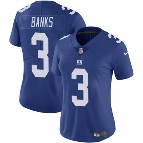 Women's New York Giants #3 Deonte Banks White Vapor Stitched Jersey