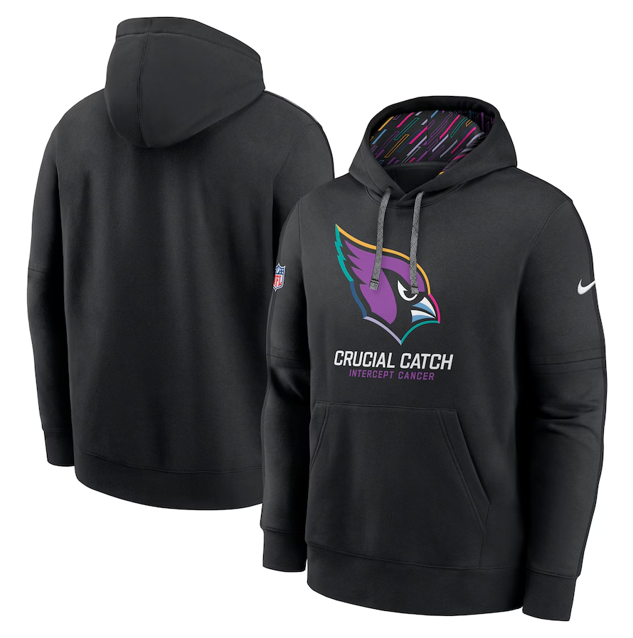 Men's Arizona Cardinals Nike Black 2024 NFL Crucial Catch Club Pullover Hoodie