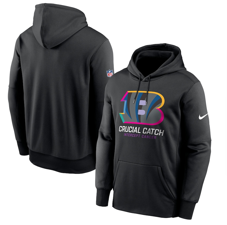 Men's Cincinnati Bengals Nike Black 2024 NFL Crucial Catch Pullover Hoodie