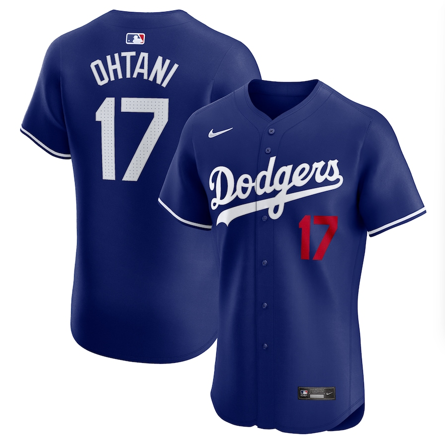 Men's Los Angeles Dodgers Shohei Ohtani #17 Nike Royal Alternate Elite Jersey