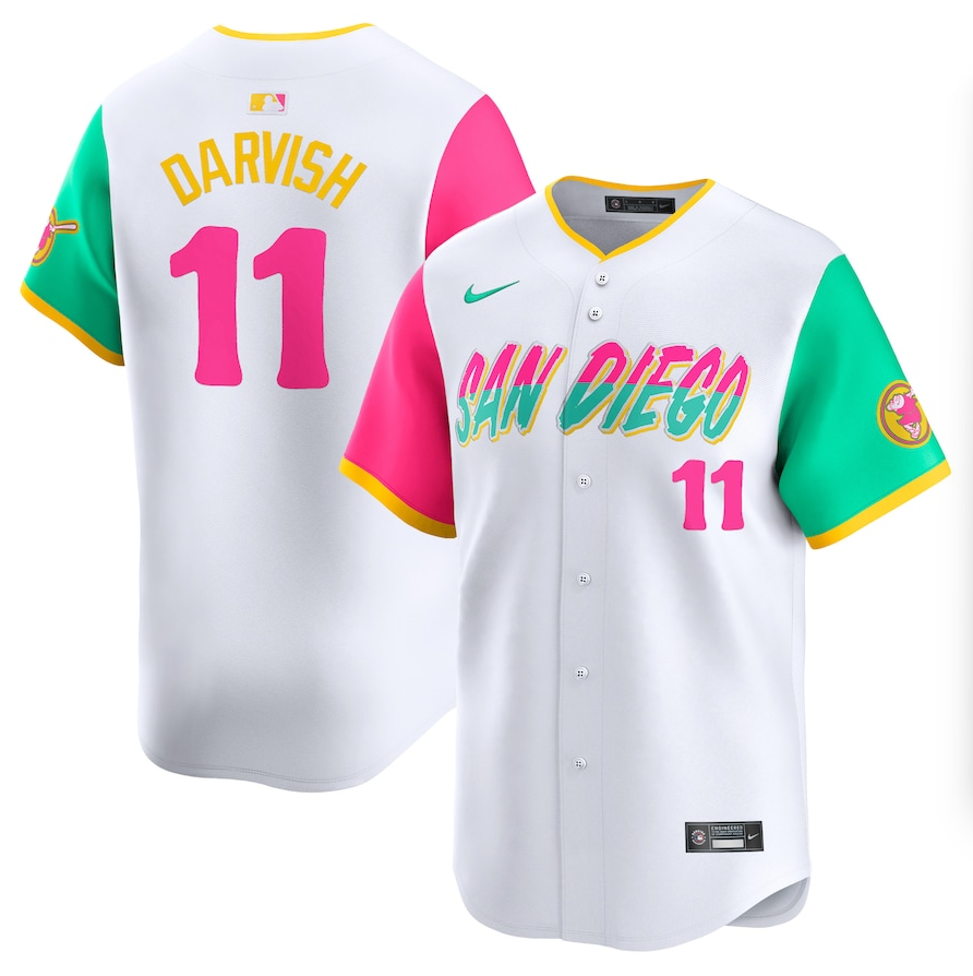 Men's San Diego Padres Yu Darvish #11 Nike White City Connect Limited Player Jersey
