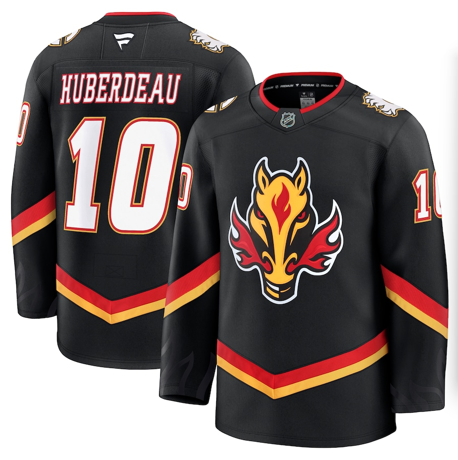 Men's adidas Calgary Flames Jonathan Huberdeau #10 Black Alternate Premium Jersey
