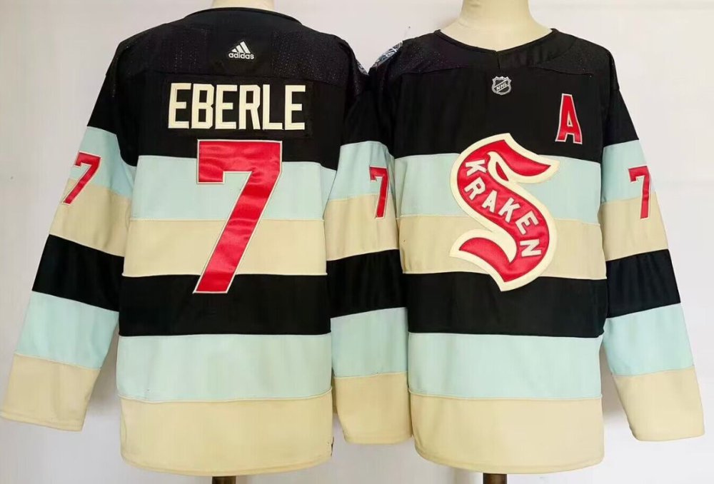 Men's adidas Seattle Kraken Jordan Eberle #7 Navy Retro edition Jersey