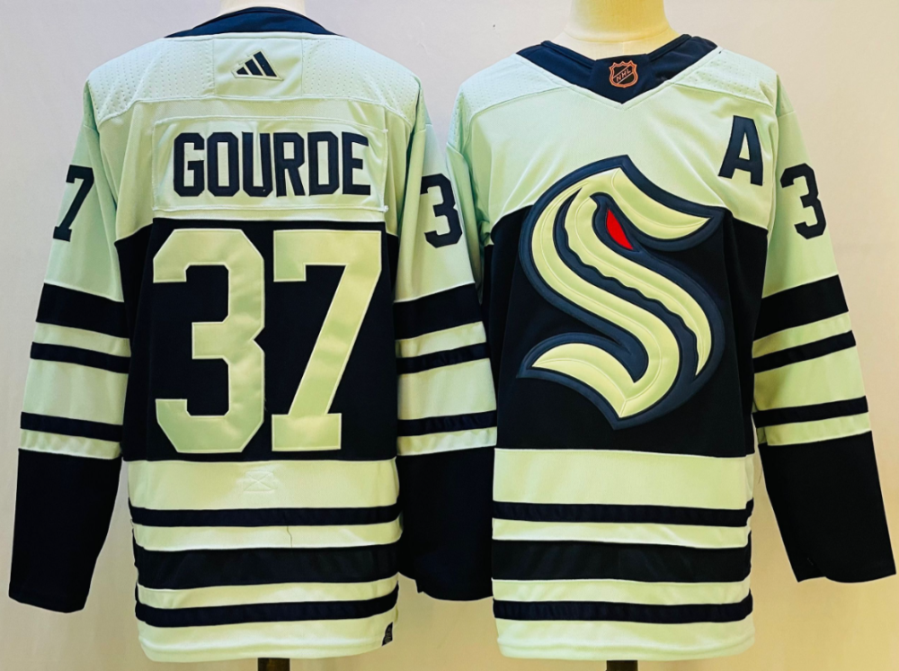 Men's adidas Seattle Kraken Yanni Gourde #37 Reverse Retro Authentic Player Jersey