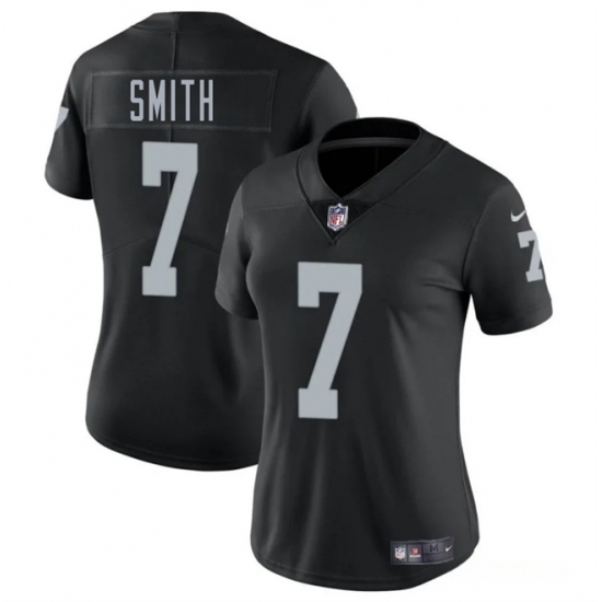 Women's Las Vegas Raiders #7 Geno Smith Black 2025 Vapor Football Stitched Jersey(Run Small)