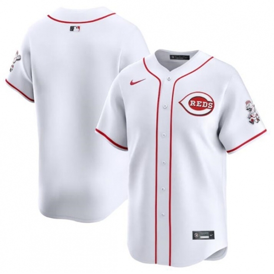 Men's Cincinnati Reds Blank White Home Limited Baseball Stitched Jersey