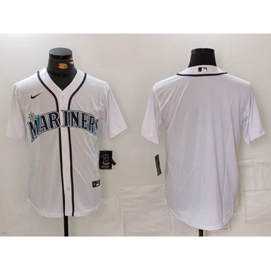 Men's Seattle Mariners Blank White Cool Base Stitched jersey