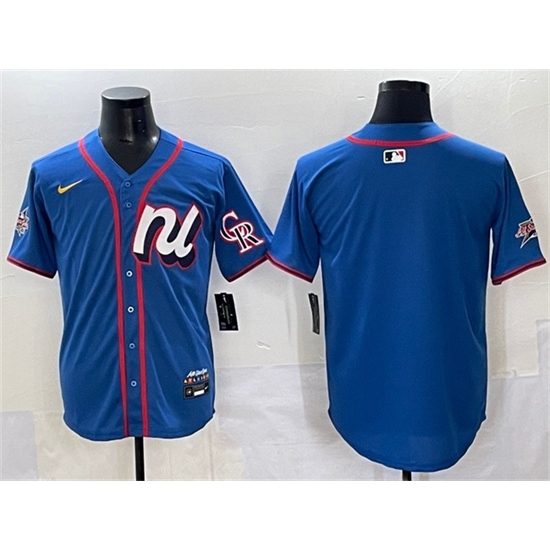 Men's National League Colorado Rockies Blank Blue 2025 All-Star Edition Limited Stitched Baseball Jersey