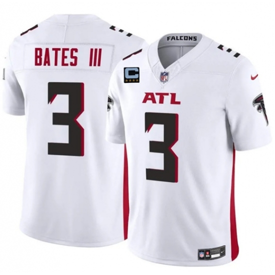 Men's Atlanta Falcons #3 Jesse Bates III White 2025 F.U.S.E With 4-Star C Vapor Untouchable Limited Football Stitched Jersey