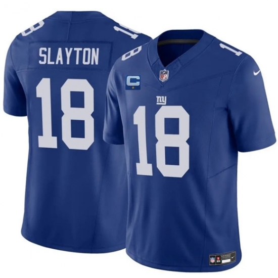 Men's New York Giants #18 Darius Slayton Blue 2025 F.U.S.E. With 1-Star C Vapor Untouchable Limited Football Stitched Jersey