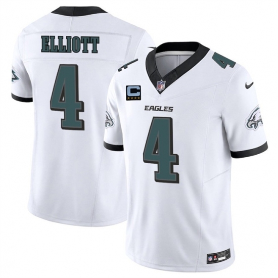 Men's Philadelphia Eagles #4 Jake Elliott White 2025 F.U.S.E. With 4-Star C Vapor Untouchable Limited Stitched Football Jersey