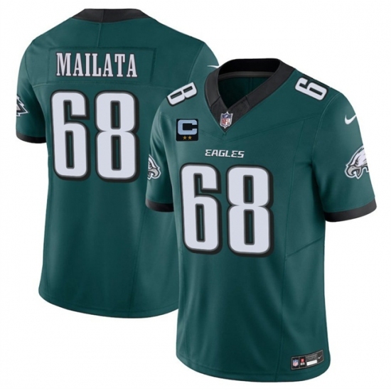 Men's Philadelphia Eagles #68 Jordan Mailata Green 2025 F.U.S.E. With 2-Star C Vapor Untouchable Limited Stitched Football Jersey