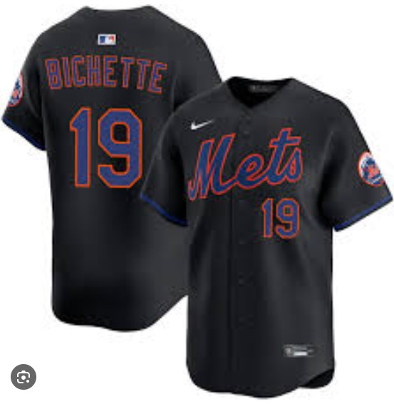 Men New York Mets Nike Bo Bichette #19 Black Stitched Player Jersey