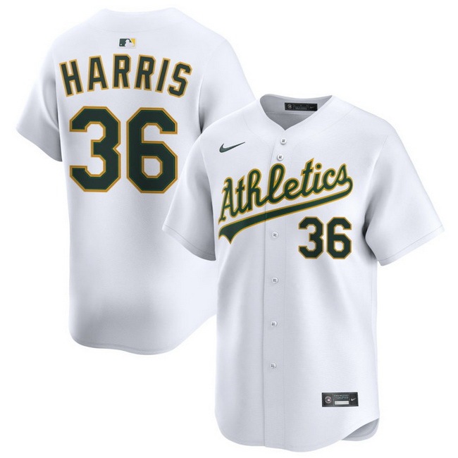 Men Athletics Nike Home Limited Custom Jersey White Harris Hogan 36