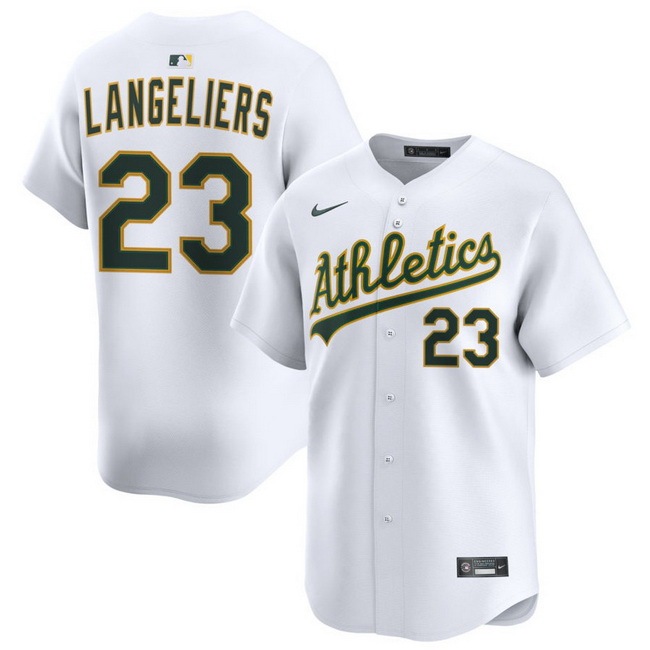 Men Athletics Nike Home Limited Custom Jersey White Langeliers Shea 23