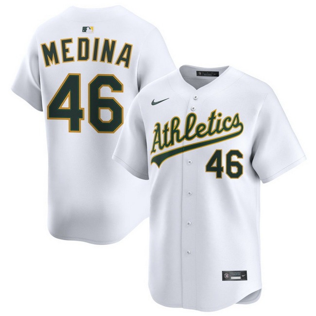Men Athletics Nike Home Limited Custom Jersey White Medina Luis 46