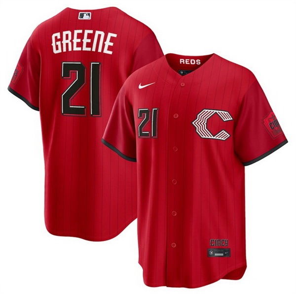 Men Cincinnati Reds #21 Hunter Greene Red 2026 City Connect Stadium Stitched Baseball Jersey