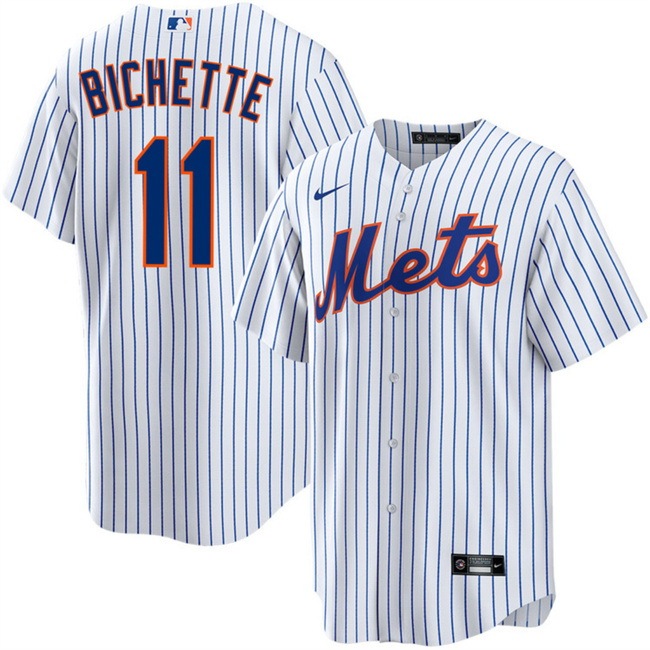 Men New York Mets #11 Bo Bichette 2026 White Cool Base Stitched Baseball Jersey