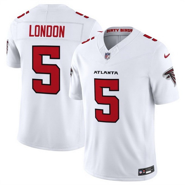 Men Atlanta Falcons 5 Drake London White 2026 New F U S E Vapor Untouchable Limited Stitched Football Jersey