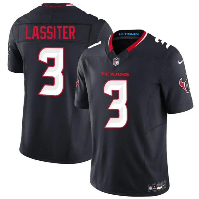 Men Houston Texans 3 Kamari Lassiter Navy 2026 F U S E Vapor Limited Stitched Football Jersey