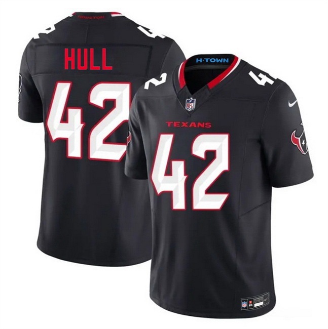 Men Houston Texans 42 Evan Hull Navy 2nd Alternate 2026 F U S E Vapor Limited Stitched Football Jersey