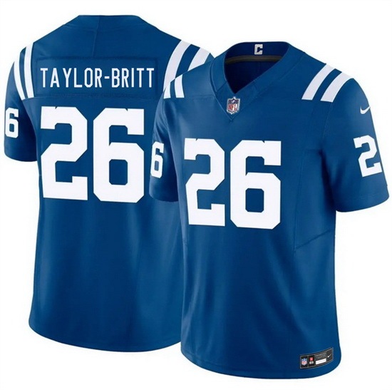 Men Indianapolis Colts 26 Cam Taylor Britt Blue 2026 F U S E Vapor Limited Stitched Football Jersey