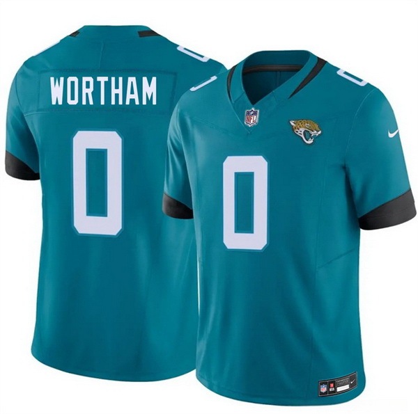 Men Jacksonville Jaguars 0 Michael Wortham Teal 2026 Draft F U S E Vapor Untouchable Limited Stitched Jersey
