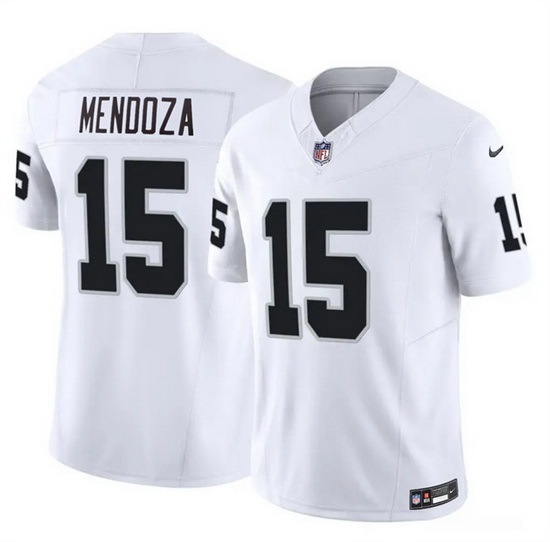 Men Las Vegas Raiders 15 Fernando Mendoza White 2026 Draft F U S E Vapor Untouchable Limited Stitched Football Jersey