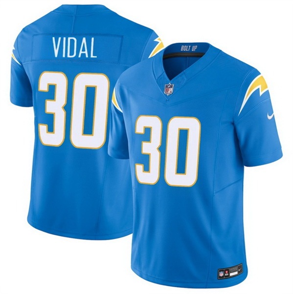 Men Los Angeles Chargers 30 Kimani Vidal Blue 2026 F U S E Vapor Limited Stitched Football Jersey