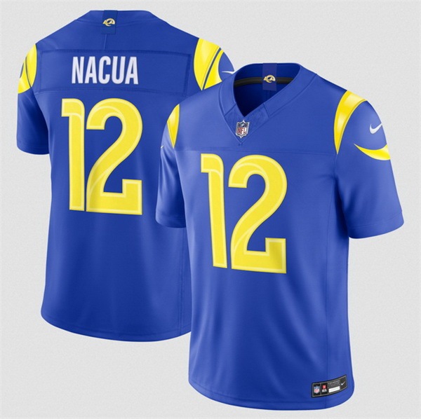 Men Los Angeles Rams 12 Puka Nacua Royal 2026 F U S E Vapor Limited Stitched Football Jersey