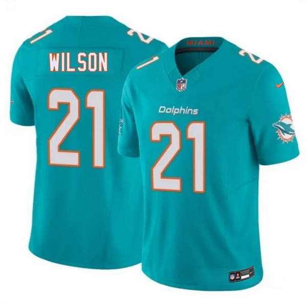 Men Miami Dolphins 21 Marco Wilson Aqua 2026 F U S E Vapor Limited Stitched Football Jersey