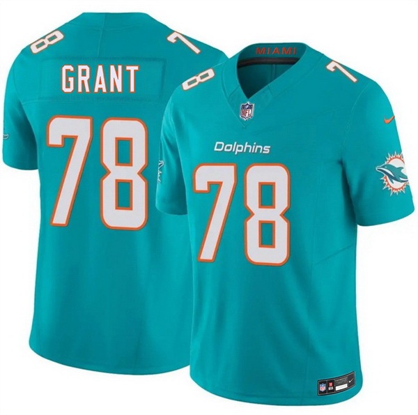 Men Miami Dolphins 78 Kenneth Grant Aqua 2026 F U S E Vapor Limited Stitched Football Jersey