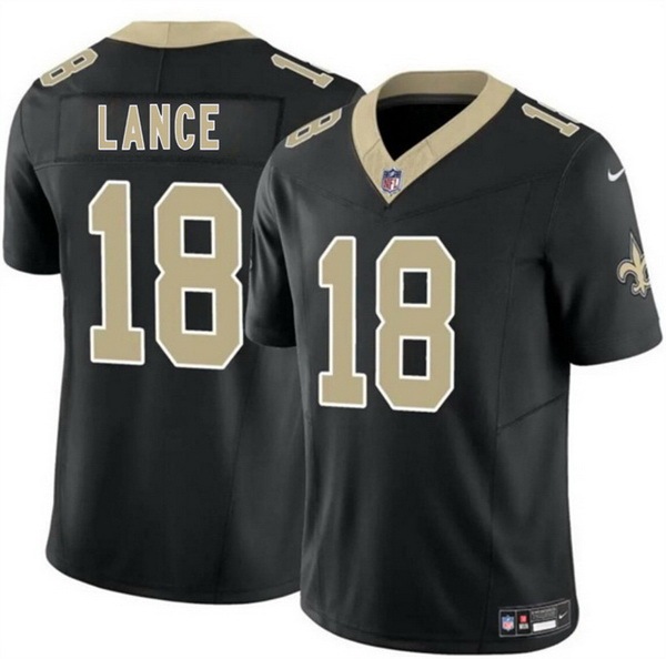 Men New Orleans Saints 18 Bryce Lance Black 2026 F U S E Vapor Limited Stitched Football Jersey