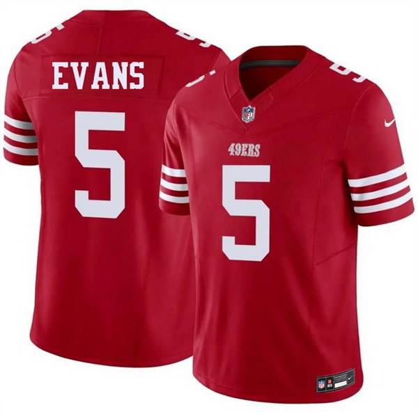 Men San Francisco 49ers 5 Mike Evans Red 2026 F U S E Vapor Untouchable Limited Stitched Football Jersey