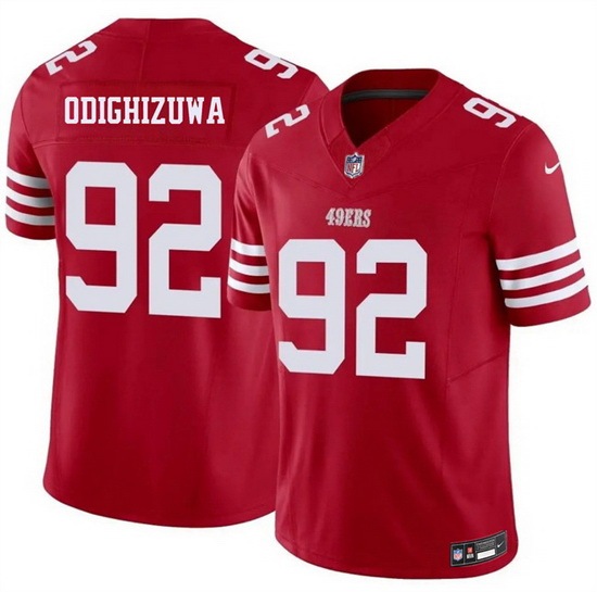 Men San Francisco 49ers 92 Osa Odighizuwa Red 2026 F U S E Vapor Untouchable Limited Stitched Football Jersey