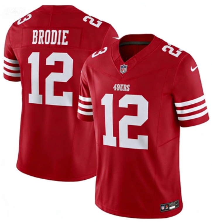 Men San Francisco John Brodie #49 Red F U S E Stitched NFL Jersey