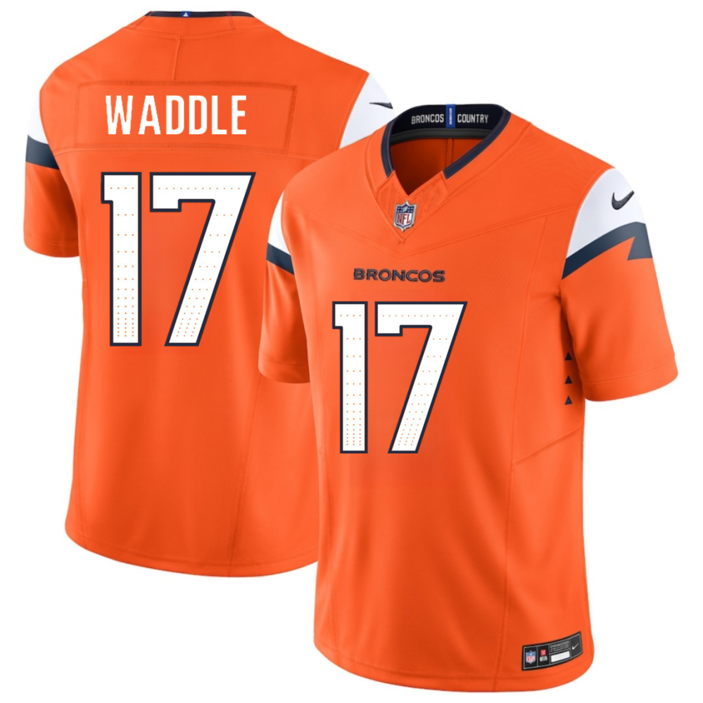 Men Denver Broncos 17 Jaylen Waddle Orange 2026 F U S E Vapor Limited Stitched Football Jersey