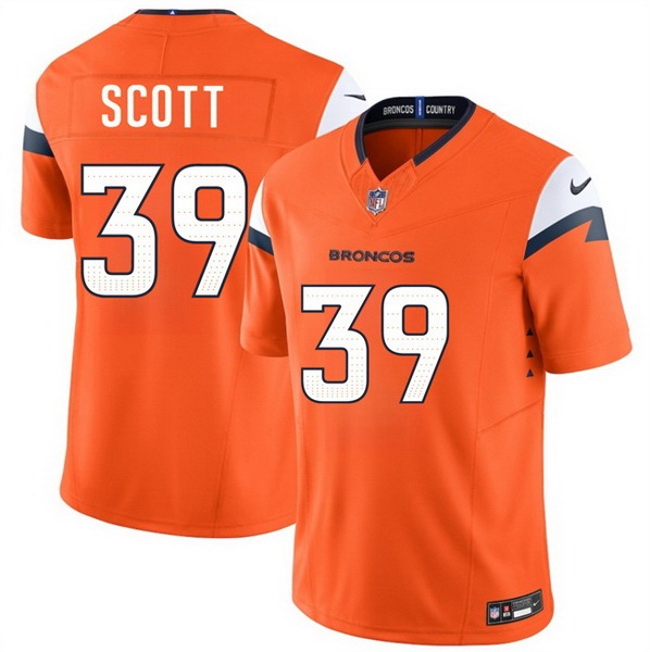 Men Denver Broncos 39 Miles Scott Orange 2026 Draft F U S E Vapor Limited Stitched Football Jersey