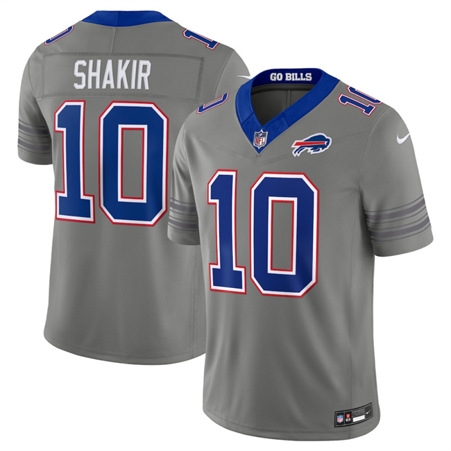 Men Buffalo Bills #10 Khalil Shakir Gray F.U.S.E. 2026 Nickel City Vapor Football Stitched Jersey