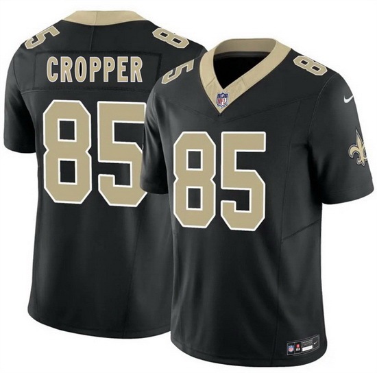 Men New Orleans Saints 85 Jalen Cropper Black 2026 F U S E Vapor Limited Stitched Football Jersey