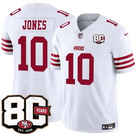 Men San Francisco 49ers 54 Fred Warner Red 80th Anniversary Patch And 4 Star C Patch 2026 F U S E Vapor Untouchabl2026 F U S E Vapor Untouchable Limited