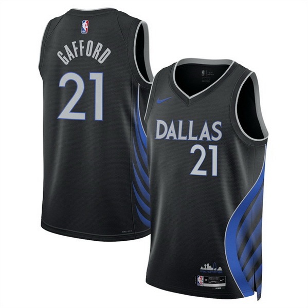 Men Dallas Mavericks #21 Daniel Gafford Black 2025 26 City Edition Stitched Basketball Jersey