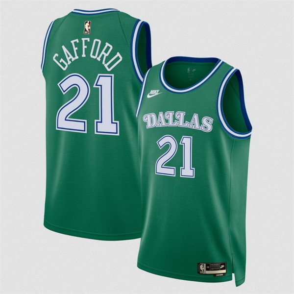 Men Dallas Mavericks #21 Daniel Gafford Green 2025 Classic Edition Stitched Basketball Jersey