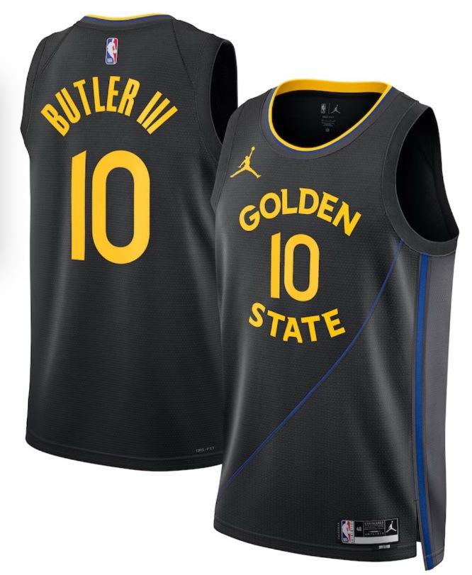 Men Golden State Warriors Jimmy Butler III #10 Jordan Swingman City Edition Black Jersey