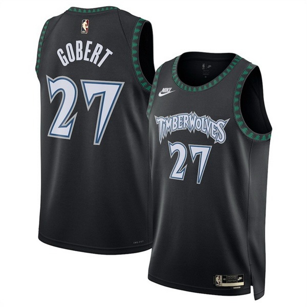 Men Minnesota Timberwolves #27 Rudy Gobert Black 2025 Classic Edition Stitched Jersey