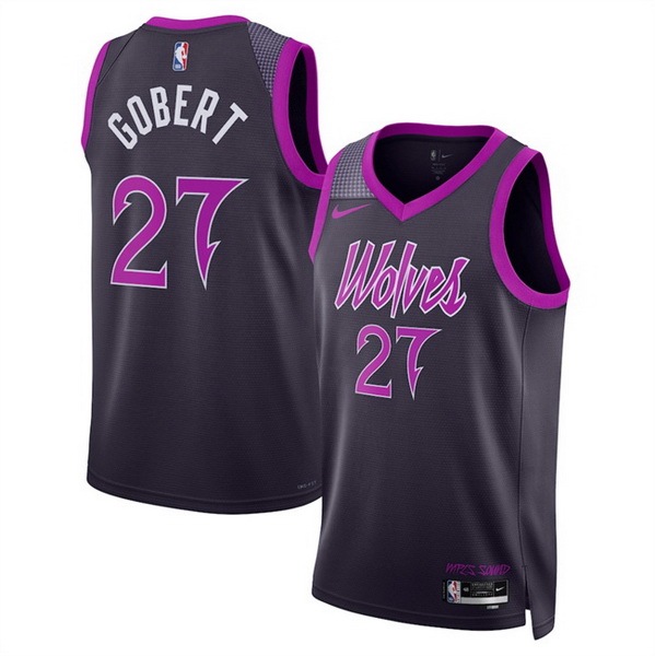 Men Minnesota Timberwolves #27 Rudy Gobert Purple 2025 26 City Edition Stitched Jersey