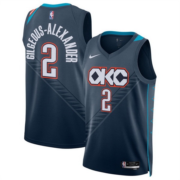 Men Oklahoma City Thunder #2 Shai Gilgeous Alexander Navy 2025 26 City Edition Stitched Basketball Jersey