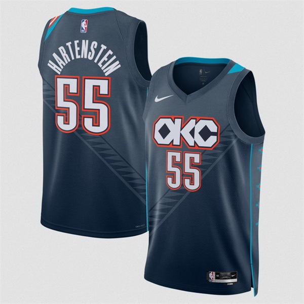 Men Oklahoma City Thunder #55 Isaiah Hartenstein Navy 2025 26 City Edition Stitched Basketball Jersey