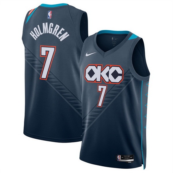Men Oklahoma City Thunder #7 Chet Holmgren Navy 2025 26 City Edition Stitched Basketball Jersey
